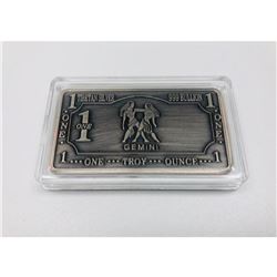 Asian Tibetan Silver One Ounce Bullion Depicting Gemini