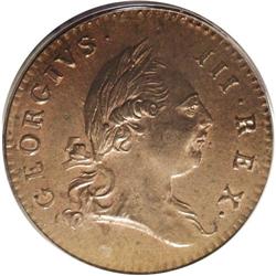 1773 1/2P Virginia Halfpenny, Period MS65 Red and Brow 