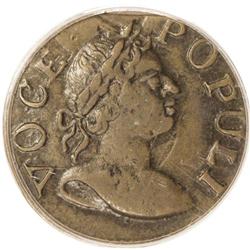 1760 FARTH Hibernia-Voce Populi Farthing, Large Letter 