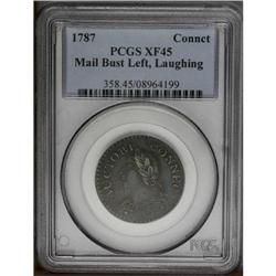 1787 COPPER Connecticut Copper, Laughing Head XF45 PCG 