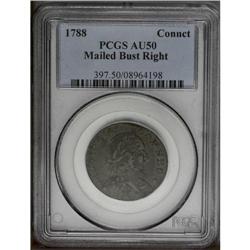 1788 COPPER Connecticut Copper, Mailed Bust Right AU50 