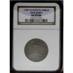 1787 COPPER New Jersey Copper, Large Planchet, Plain S 