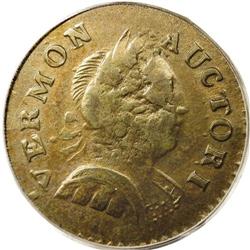 1788 COPPER Vermont Copper, Bust Right AU55 PCGS. RR-1 