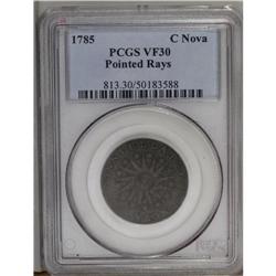 1785 COPPER Nova Constellatio Copper, Pointed Rays VF3 