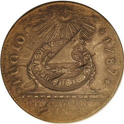 1787 1C Fugio Cent, STATES UNITED, Cinquefoils AU50 Un 
