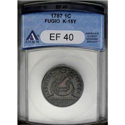 1787 1C Fugio Cent, STATES UNITED, Eight-Pointed Stars 