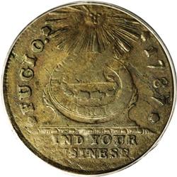 1787 1C Fugio Cent, Club Rays, Rounded Ends VF30 PCGS. 