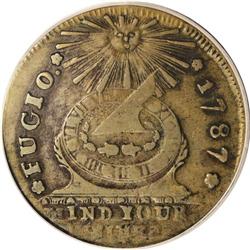 1787 1C Fugio Cent, Club Rays, Rounded Ends XF45 PCGS. 