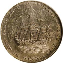 1778-1779 TOKEN Rhode Island Ship Token, Wreath Below, 