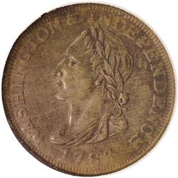 1783 1C Washington Unity States Cent MS63 Brown NGC. B 