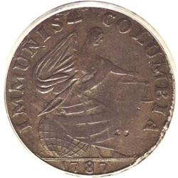 1787 PIECE Immunis Columbia Piece, Eagle Reverse XF40 