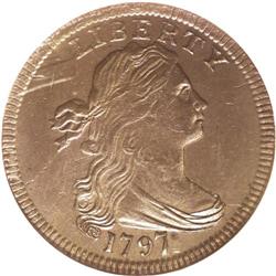 1797 1C Reverse of 1797, Stems MS62 Brown NGC. S-135, 