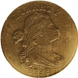 1798 1C Second Hair Style AU50 NGC. S-186, R.2. Interm 