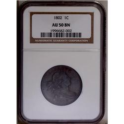 1802 1C AU50 NGC. S-232, B-12, R.1. This steel-gray an 