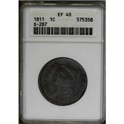 1811 1C XF40 ANACS. S-287, B-1, R.2. Deep steel-blue a 