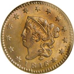 1816 1C MS65 Red and Brown NGC. N-2, Intermediate Die 