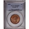 Image 3 : 1855 1C Upright 5s MS65 Red PCGS. N-4, R.1. Fully red 