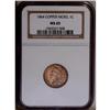 Image 1 : 1864 1C Copper-Nickel MS65 NGC. This lustrous straw-go 