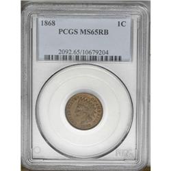 1868 1C MS65 Red and Brown PCGS.From The Red Fjord Col 
