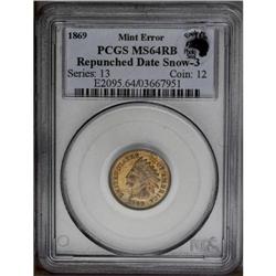 1869 1C MS64 Red and Brown PCGS. Eagle Eye Photo Seal, 
