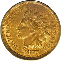 1877 1C MS64 Red and Brown PCGS. Just a bit weakly str 