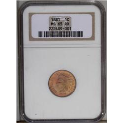 1881 1C MS65 Red NGC. This lustrous Gem is alive with 