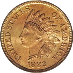 1882 1C MS66 Red PCGS. This highly lustrous and penetr 