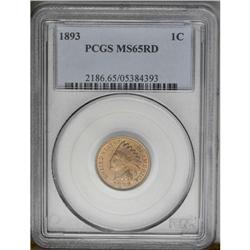 1893 1C MS65 Red PCGS. The reverse displays intense fi 