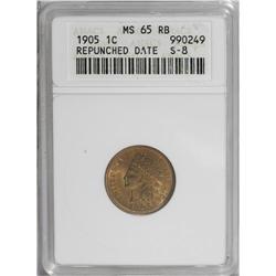 1905 1C MS65 Red and Brown ANACS. Snow-8. Orange-red a 