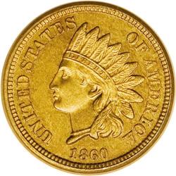 1860 1C PR65 PCGS. Rounded Bust. While the total minta 