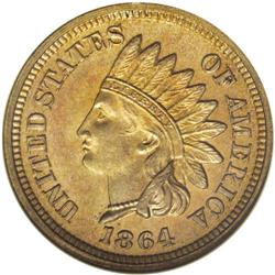 1864 1C Copper-Nickel PR66 PCGS. Snow-PR1. Lovely dusk 