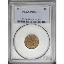 1867 1C PR64 Red and Brown PCGS.From The Red Fjord Col 
