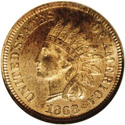 1868 1C PR64 Red Cameo NGC. A boldly struck specimen, 