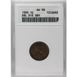 1955/55 1C Doubled Die Obverse AU58 ANACS. FS-021.8. A 