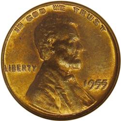 1955/55 1C Doubled Die Obverse MS64 Red and Brown NGC. 