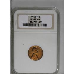 1936 1C Type Two--Brilliant Finish PR64 Red NGC. The m 