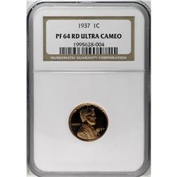 1937 1C PR64 Deep Cameo NGC. Exceedingly sharp contras 