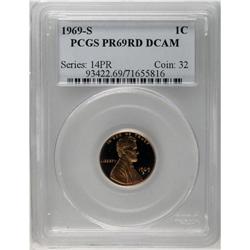 1969-S 1C PR69 Deep Cameo PCGS. Deep orange-gold patin 