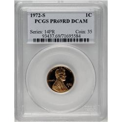 1972-S 1C PR69 Deep Cameo PCGS. Pretty copper-orange c 