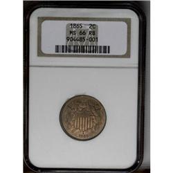 1865 2C MS66 Red and Brown NGC. Fancy 5. The 65 in the 