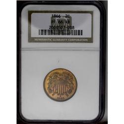 1866 2C PR66 Red and Brown NGC. A gorgeous Premium Gem 