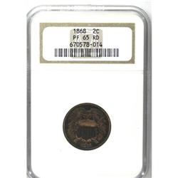 1868 2C PR65 Red NGC.From The Antigo Collection. 