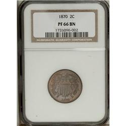 1870 2C PR66 Brown NGC. The smooth, pristine, glossy s 