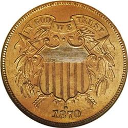 1870 2C PR65 Red NGC.From The Antigo Collection. 