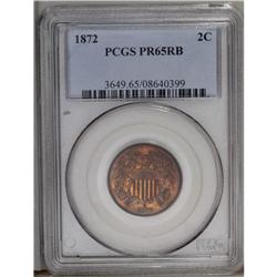 1872 2C PR65 Red and Brown PCGS. Quite reflective for 