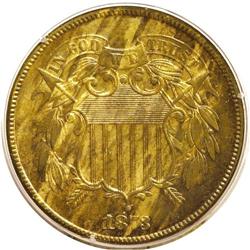 1873 2C CLOSED 3 PR64 Red and Brown PCGS.From The Anti 