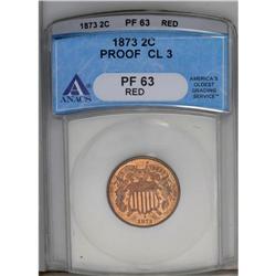 1873 2C Closed 3 PR63 Red ANACS. From the "original" m 