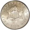 Image 1 : 1852 3CS MS67 PCGS. A splendid Type One coin that has 