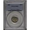1883 3CN MS62 PCGS. Somewhat softly struck with a coat 