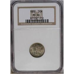 1889 3CN MS66 NGC. This last-of-type Premium Gem has t 